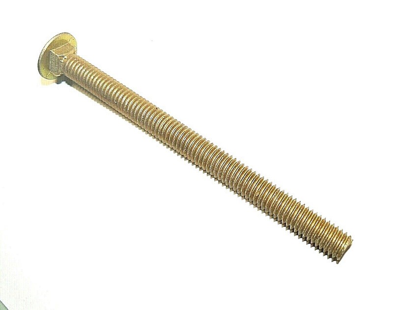 3/8″-16 X 5″ CARRIAGE BOLTS – GRADE-2 – ZINC YELLOW – LOT OF 25 Pcs.