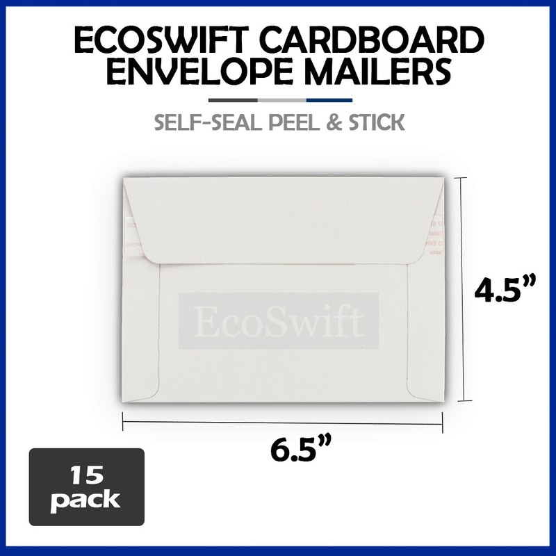 15 – 6.5 x 4.5 ECOSWIFT RIGID PHOTO SHIPPING FLATS CARDBOARD ENVELOPE MAILERS