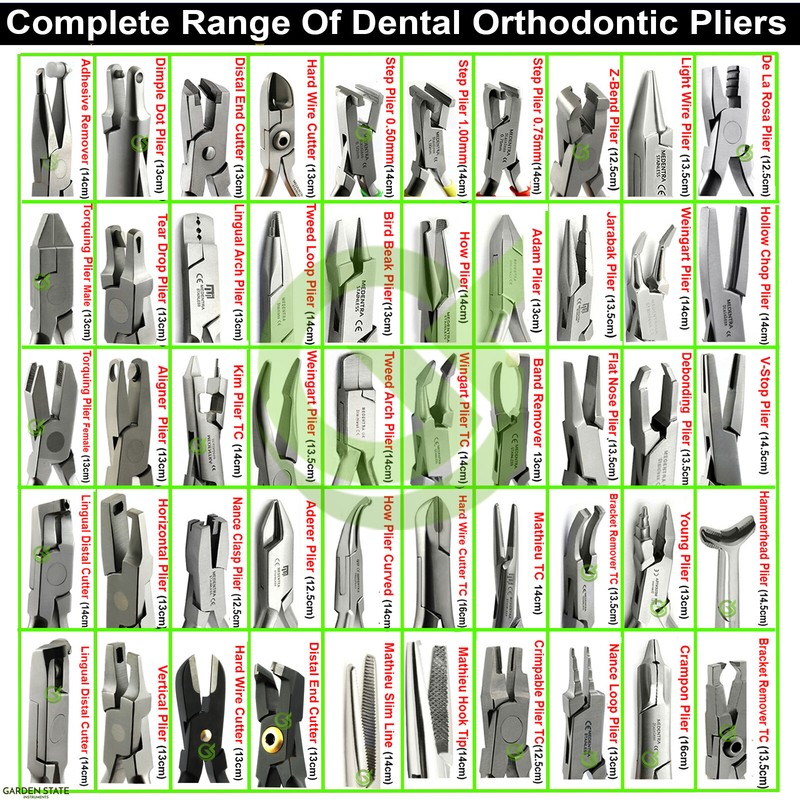 Range of Dental Pliers Orthodontic Detailing Plier Braces Archwire Bending Plier