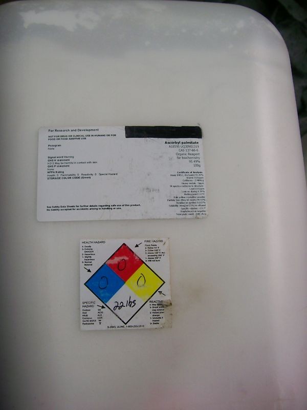 Ascorbyl Palmitate, 95+%, 25 grams