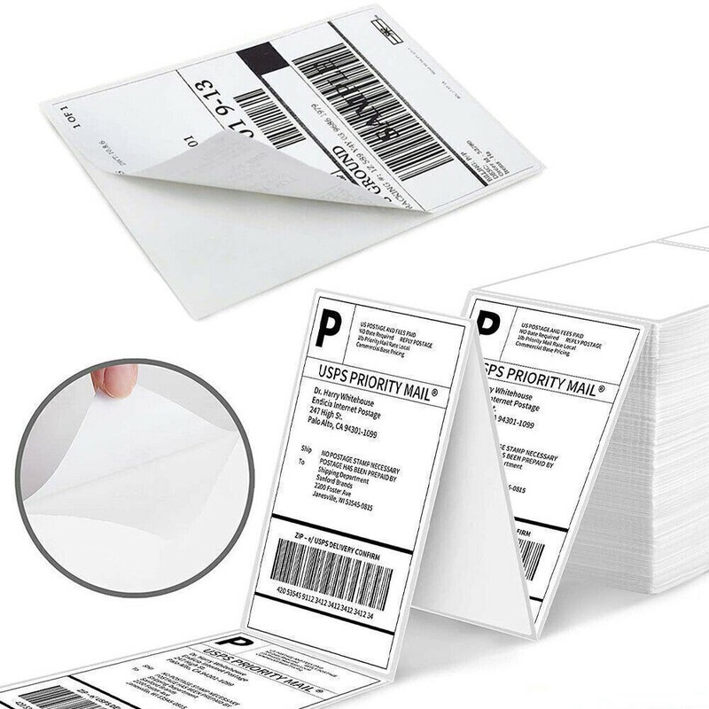 500x Fanfold Direct Thermal Shipping Labels for Zebra & Rollo Printers 4" x 6" gallery