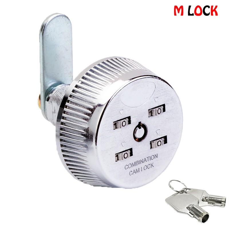 Combi-Cam 7802S 4-Dial Combination Cabinet Lock With 5/8” Cylinder and keys KD