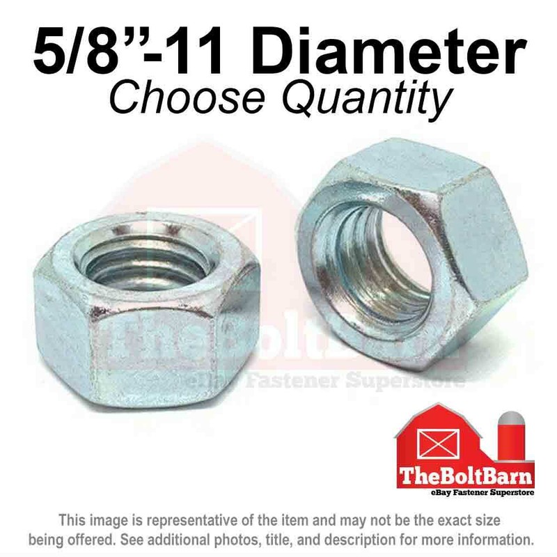 5/8″-11 Grade 5 Finished Hex Nuts Zinc Plated Coarse Thread (Pick Quantity)
