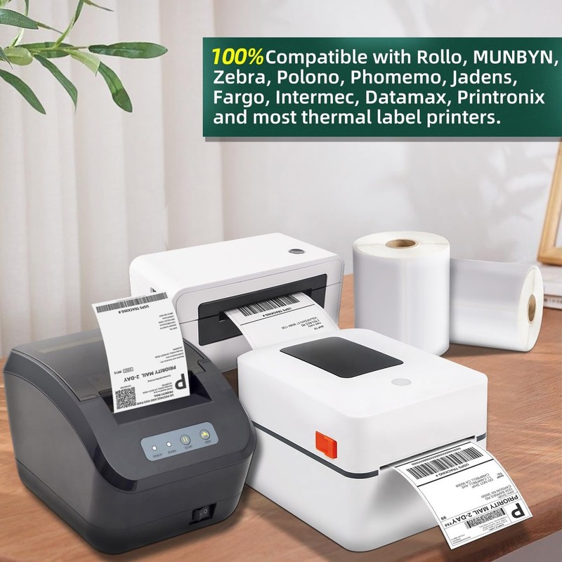 4" x 6" Direct Thermal Address Shipping Labels Fanfold Rolls for Zebra & Rollo gallery