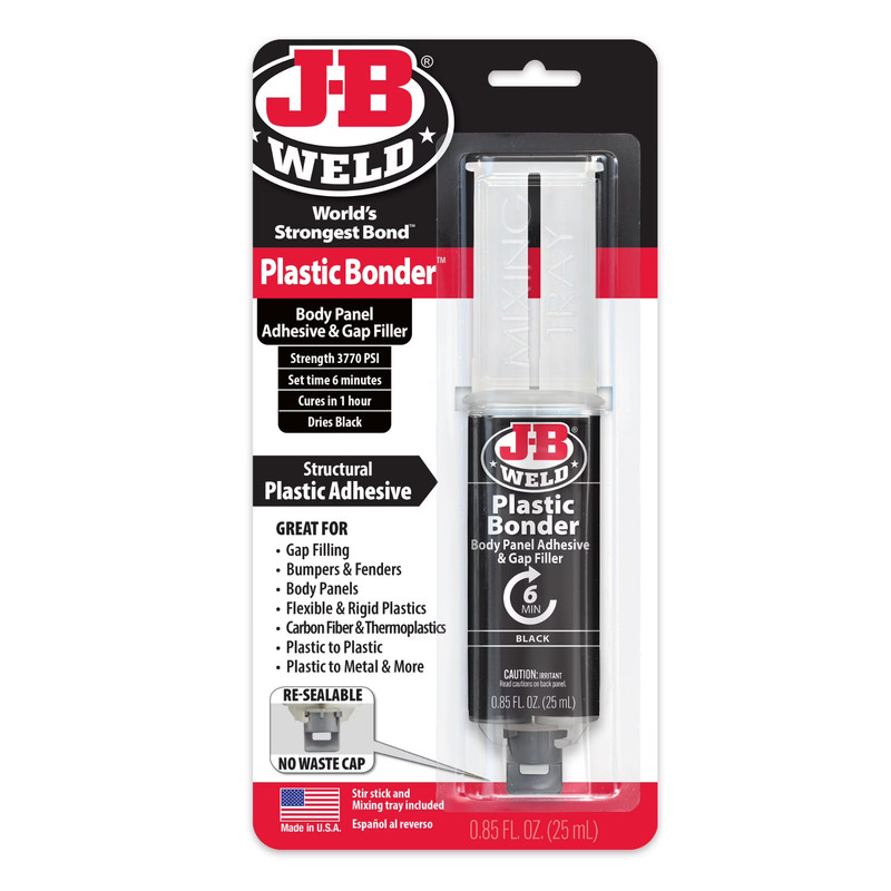 JB Weld Plastic Weld Quick Setting Epoxy Syringe Bonder Repair Glue Black