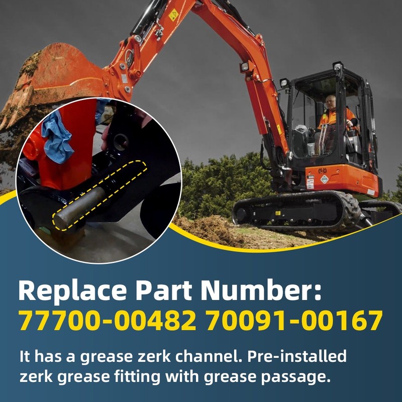 Greaseable Main Thumb Pin For Kubota Excavators KX121 KX91 KX71 KX033-4 KX040-4 gallery