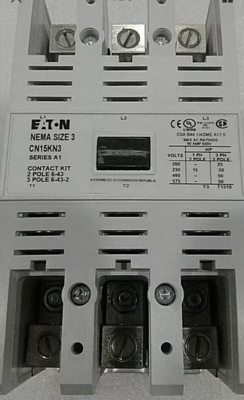 CN15KN3A NEMA Contactor, 120VAC, 90A, Non Rev, 3P, Size3 NEW