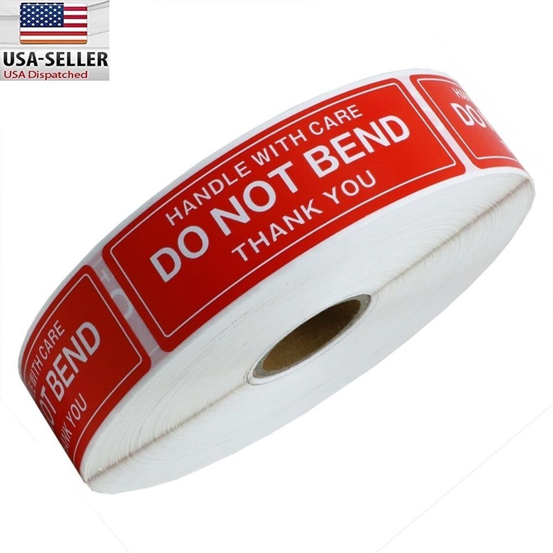 10 Rolls 1 x 3 DO NOT BEND HANDLE WITH CARE Stickers (1000 Per Roll)