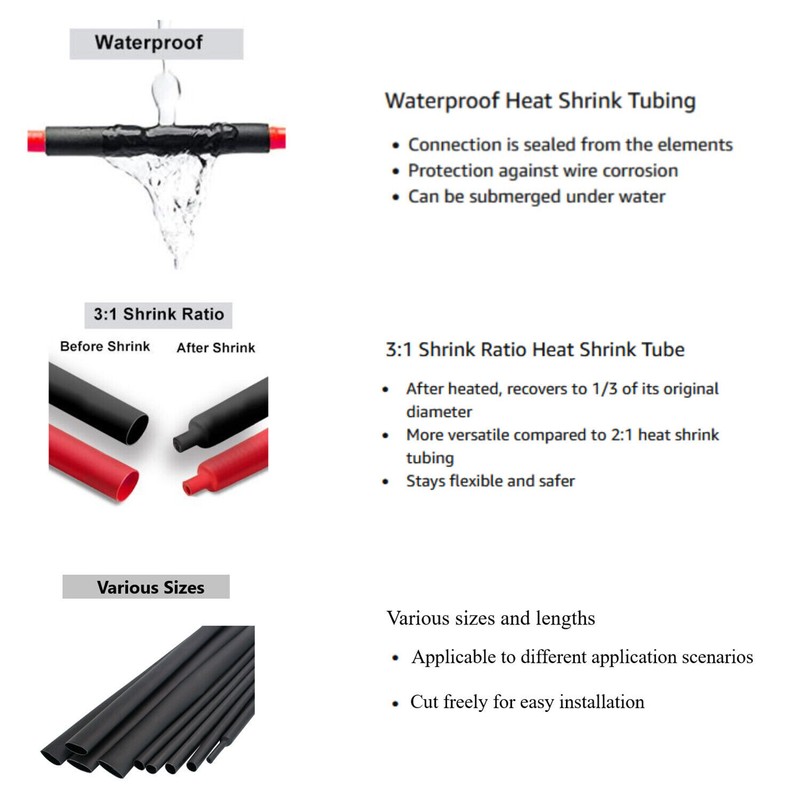 Heat Shrink Tubing Tube Dual Wall 3:1 Marine Adhesive Glue Lined Clear gallery