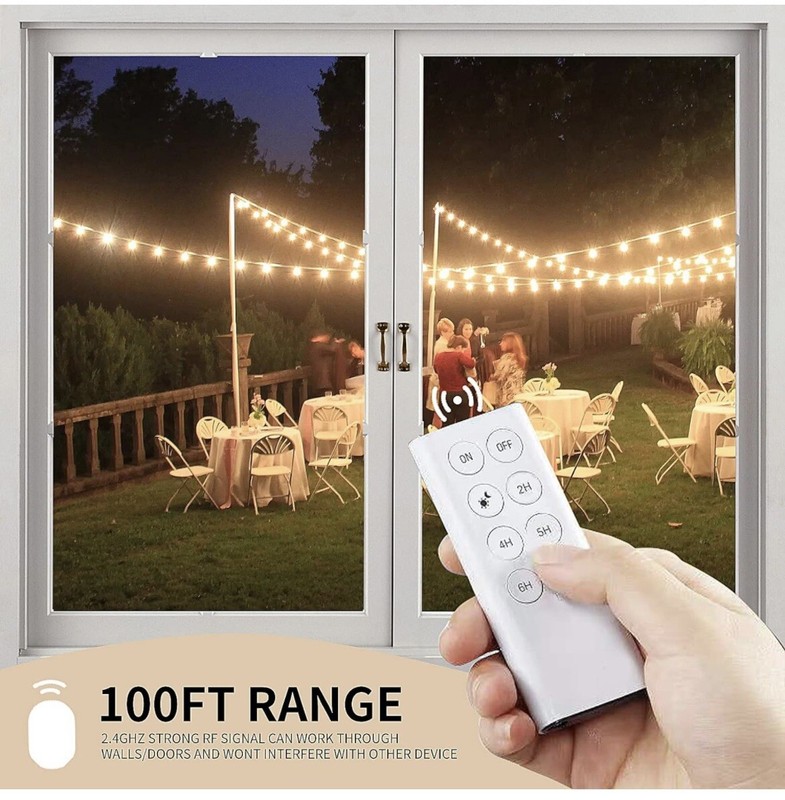 Outdoor Light Sensor Timer Outlet, 100ft Range Remote Control, Weatherproof gallery