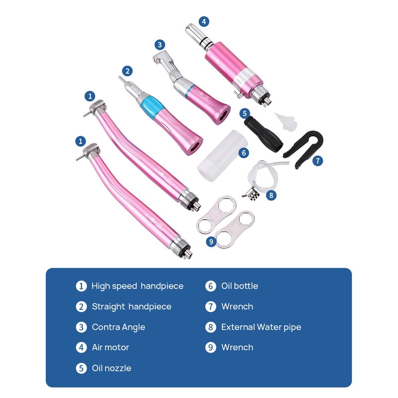 Dental Pink Color High and Low Speed Handpiece Kit gallery