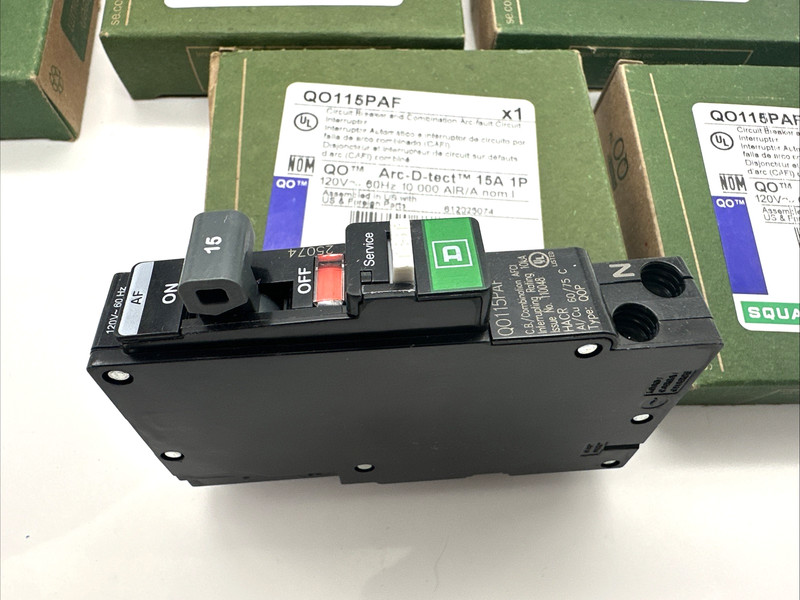 10 PCS SQUARE D QO115PAF QO 1P 15AMP AFCI ARC-FAULT CIRCUIT BREAKERS*new* gallery