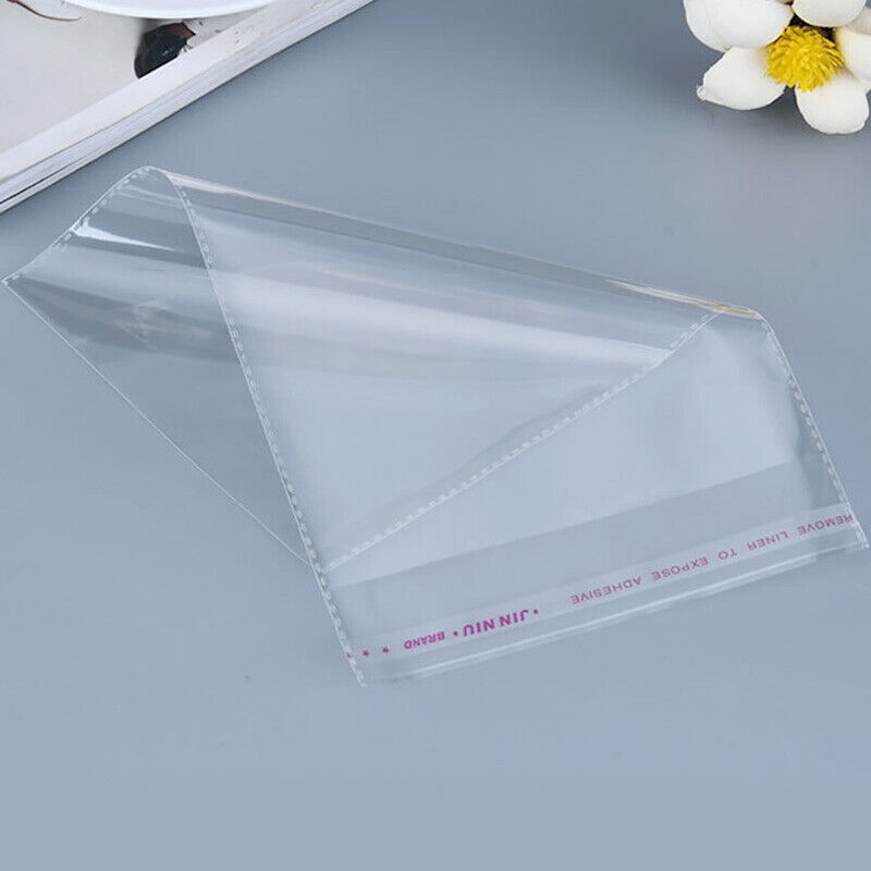 100-1000 Clear Poly Bags OPP Cellophane Plastic Cello Bag Self Adhesive Any Size gallery