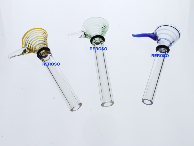 9mm Green,Blue & Yellow Male Glass Replacement Slide Bowl With Handle & O-Ring