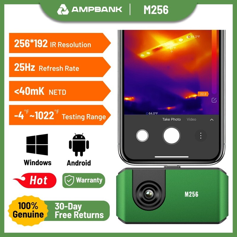 Thermal Camera for Android Smartphones & PC, 256×192 IR High Resolution