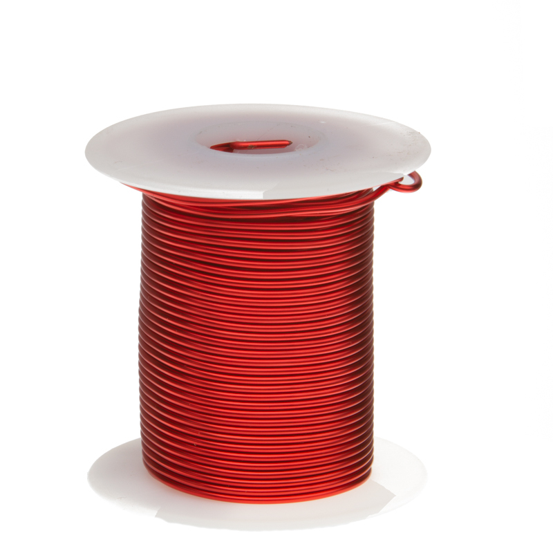15 AWG Gauge Enameled Copper Magnet Wire 4oz 25′ Length 0.0583″ 155C Red