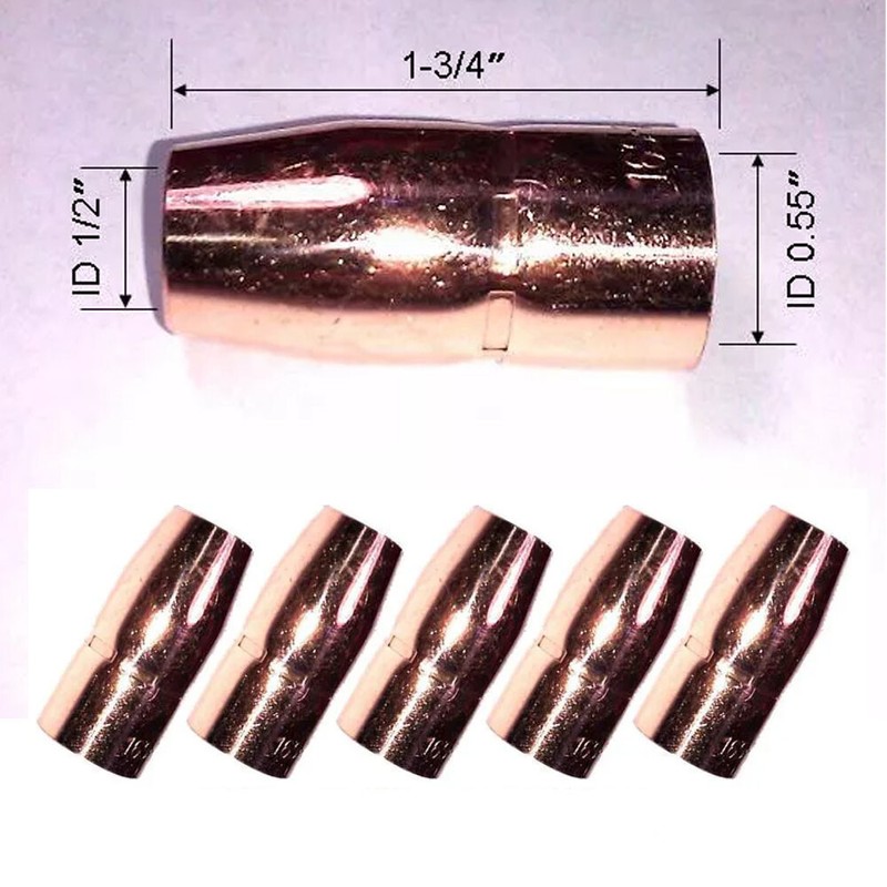 MIG 169-715 Welding Nozzles 1/2" for Miller M10/M15 Hobart H-9/H-10 Gun 5/10/20X gallery