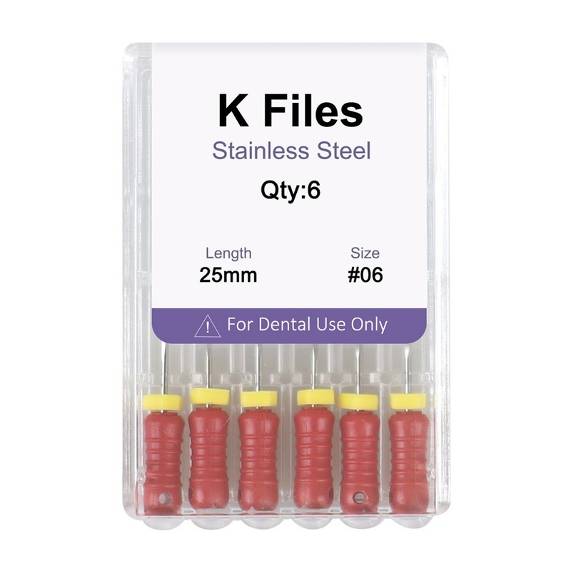 Dental Endo Root Canal File K-files 25mm Stainless Steel #6#8#10#15-45 Hand File gallery