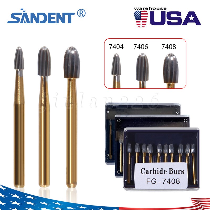 Dental Carbide Burs Trimming Finishing Polishing Egg Football FG 7404 7406 7408 gallery