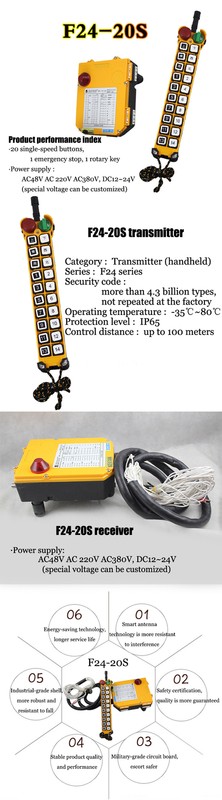 Industrial Wireless Radio Single Double 20 Buttons Wireless Crane Remote Control gallery