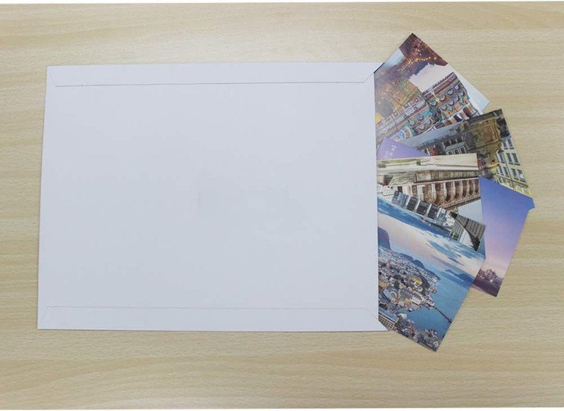 100 Pack 9X12 Inch Self Seal Photo Document Mailers Stay Flat White Cardboard En gallery