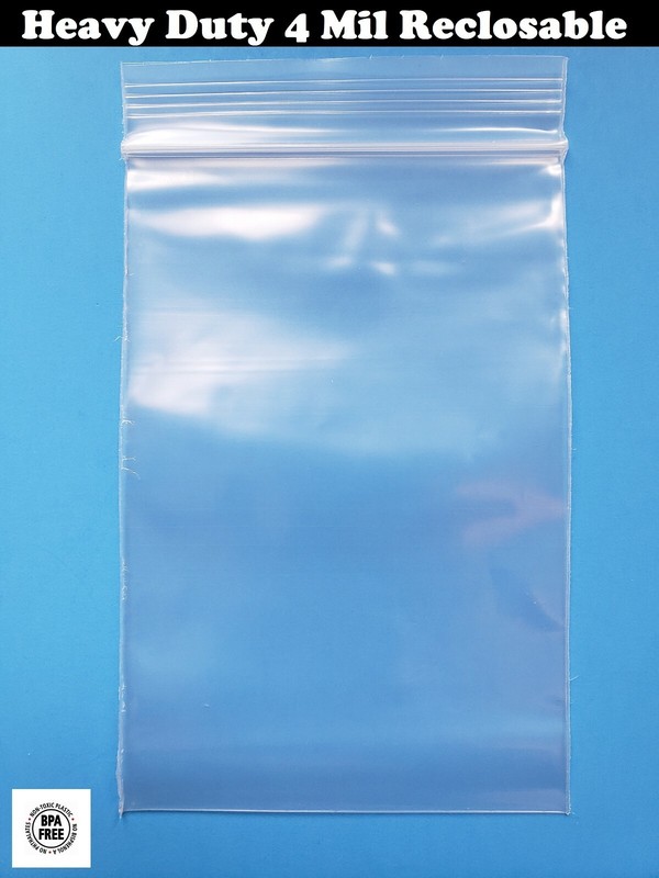 Heavy Duty Reclosable Clear 4Mil Bags 4 Mil Top Lock Zip Seal Plastic Baggie