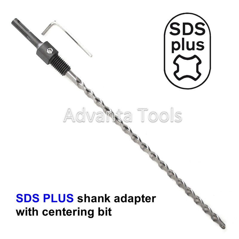 Core Drill Adapter – 5/8″-11 Threaded Male to SDS Plus Shank with Centering bit