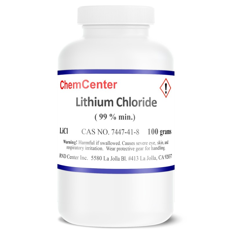 Lithium Chloride, Reagent, 99% min., 100 grams