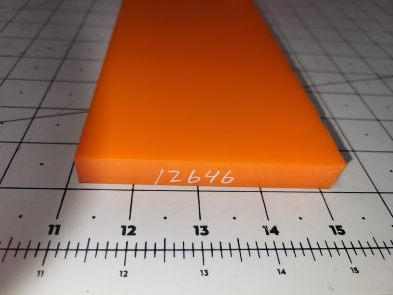 5/8″ x 4″ x 12-1/2″ 80 A Durometer Polyurethane Sheet, Orange, P/N 12646