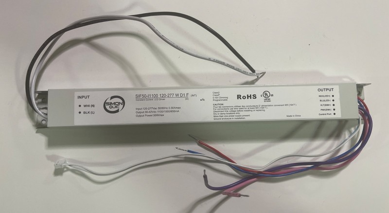 1-pc SIMON QUIC SIF50-I1100 120-277 W D1 F 50W LED DRIVER 0-10 DIMMING 30-42VDC
