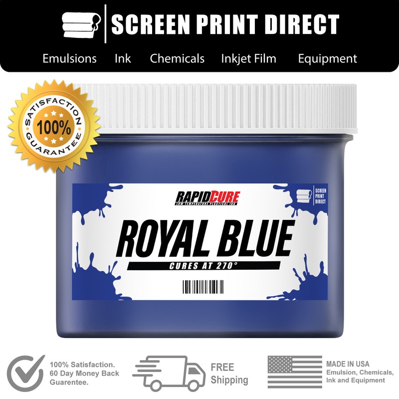 Royal Blue – Low Temperature Cure Plastisol Ink For Screen Printing – 1 Pint