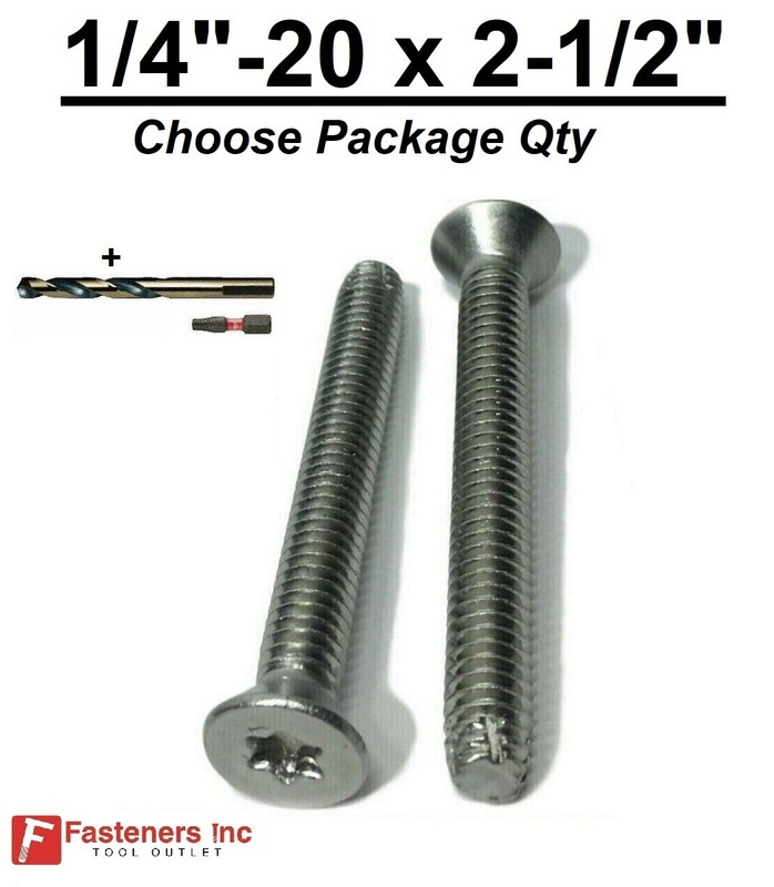 1/4-20 x 2-1/2″ Stainless Steel Trailer Flooring Floorboard Screw Torx w/ Bits