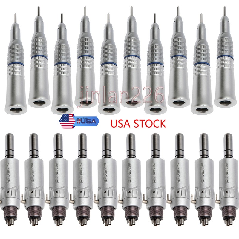 NSK Style Dental Straight Nose /Air Motor Low Slow Speed Handpiece 4Hole Attach