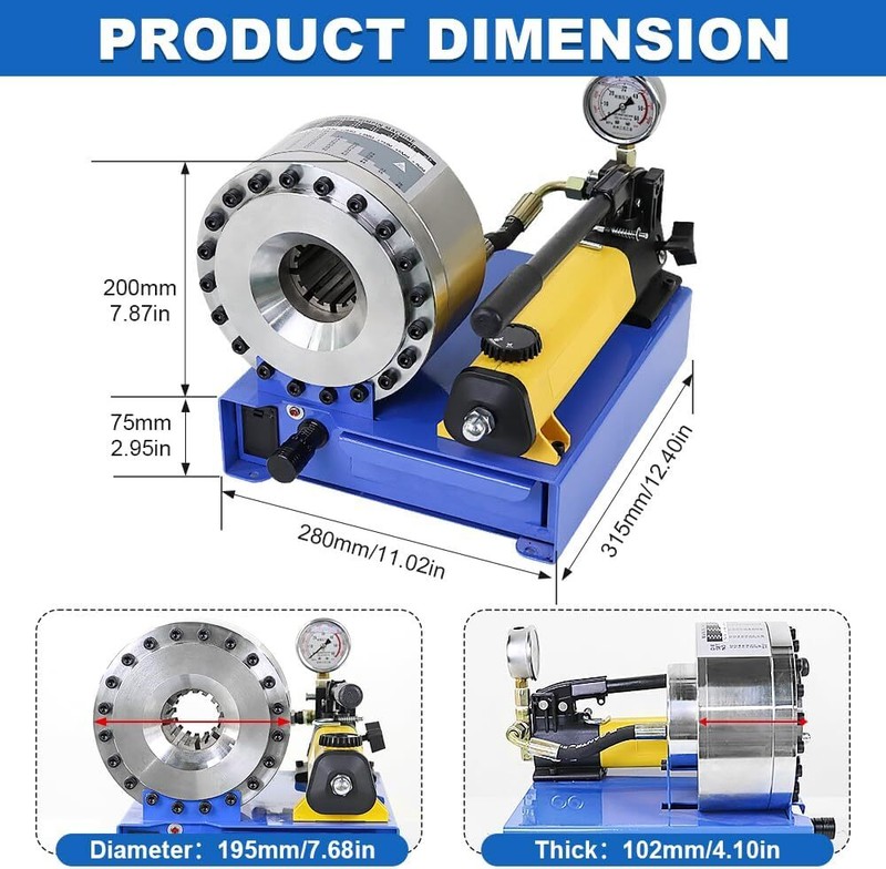 Hydraulic Hose Crimper Pipe Clamping Machine With 8 Sets Dies 10mm-30mm 5600KN gallery