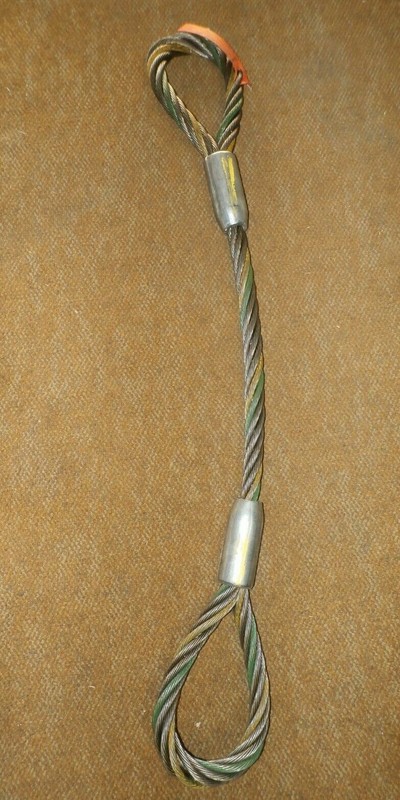 Lift-All Wire Rope Sling, Imported, Eye/Eye, Vertical Cap. 19,600 lbs., Dia. 1 i