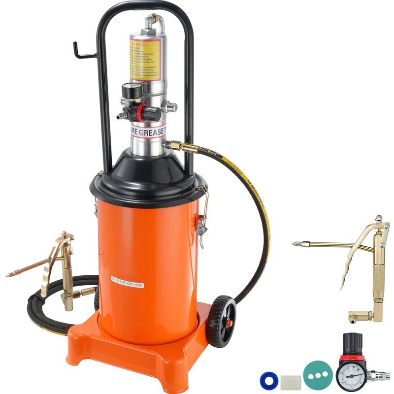 Grease Pump Air Operated Grease Pump 3 Gallon 13 ft Hose Grease Bucket