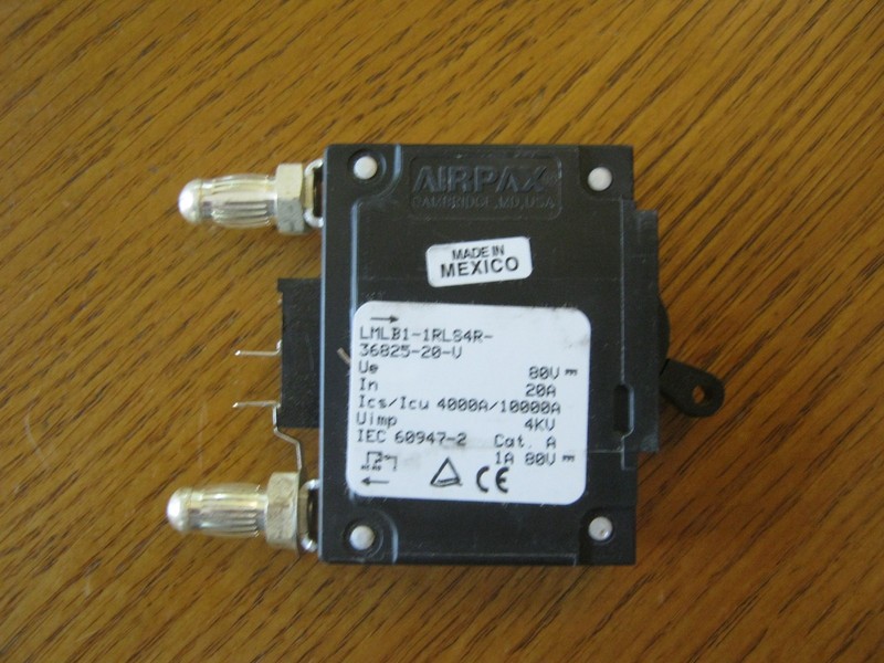 Airpax 20 amp bullet circuit breaker LMLB1-1RLS4R-36825-20-V ARGUS 470-305-10 gallery