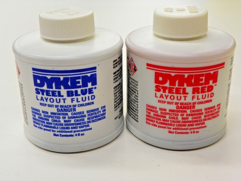 DYKEM LAYOUT FLUID – (1) RED & (1) BLUE, 4 FL.OZ. BRUSH IN CAP