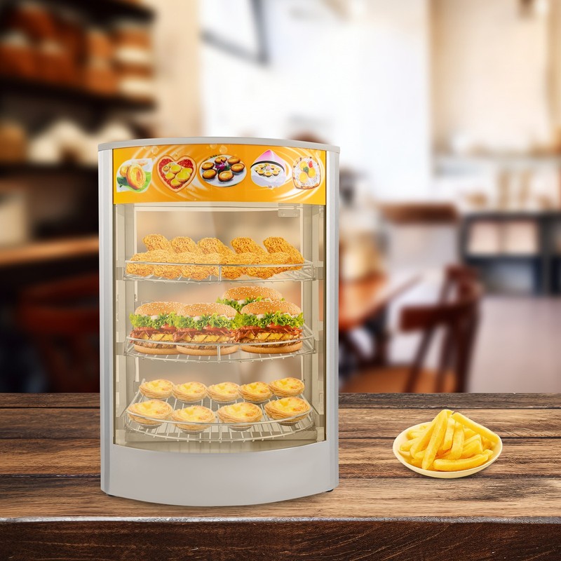 3-Tier Commercial Food Warmer Cabinet Countertop Electric Warming Display Case