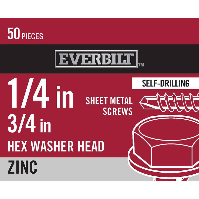 #14 X 3/4 In. Hex Head Zinc Plated Sheet Metal Screw (50-Pack) gallery