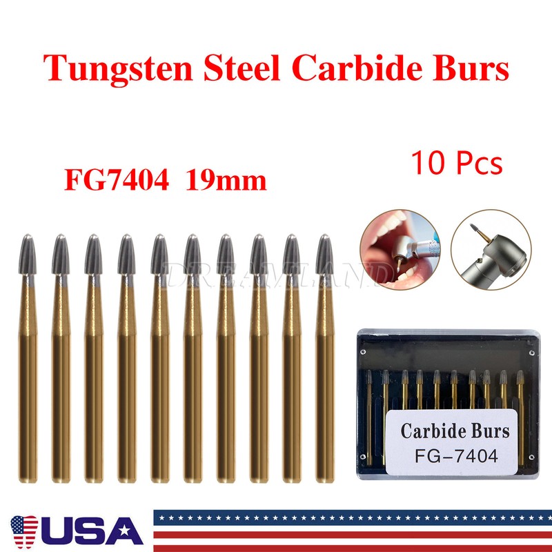 Dental Carbide Burs Trimming & Finishing Egg Football FG 7404 7406 7408