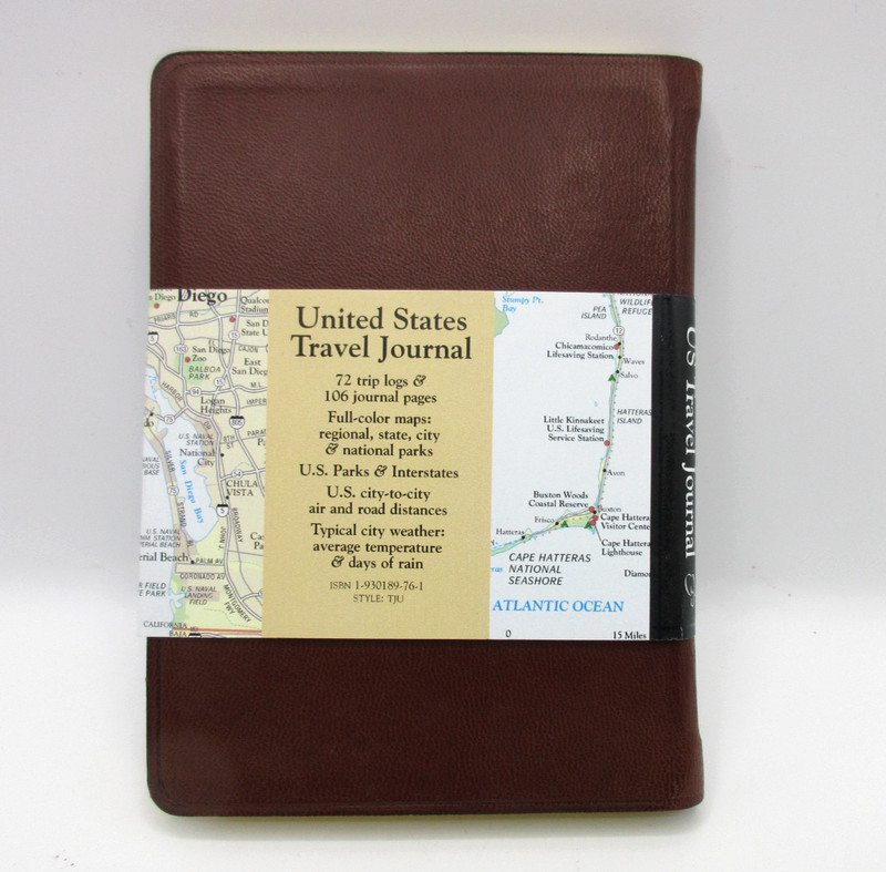 United States Travel Journal 6" Soft Leather Cover Graphic Image Brown gallery
