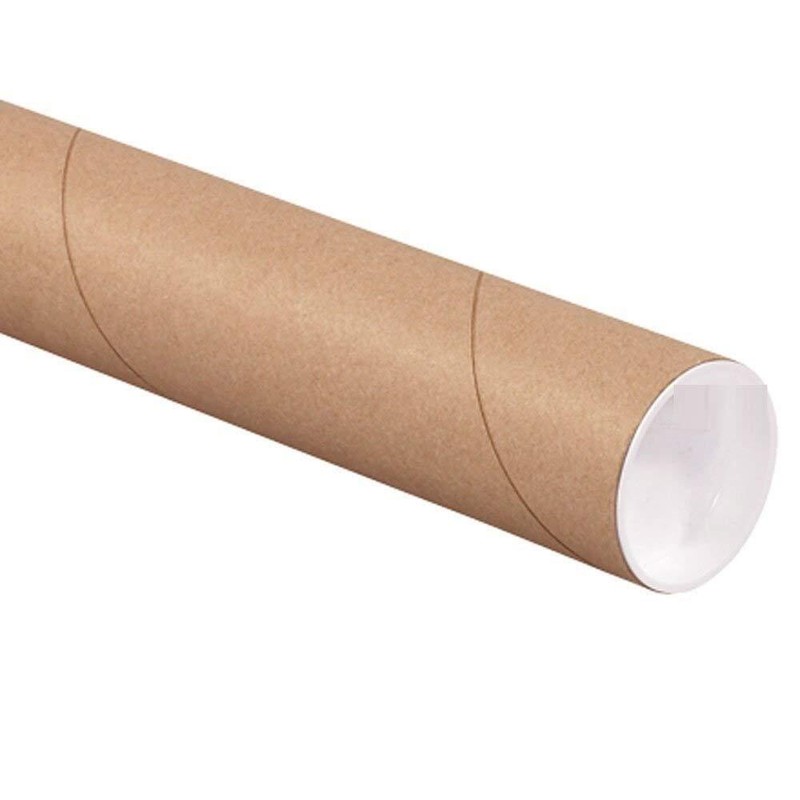 Premium Kraft Mailing Shipping Poster Tubes with Plastic End Caps 4" x 36" gallery