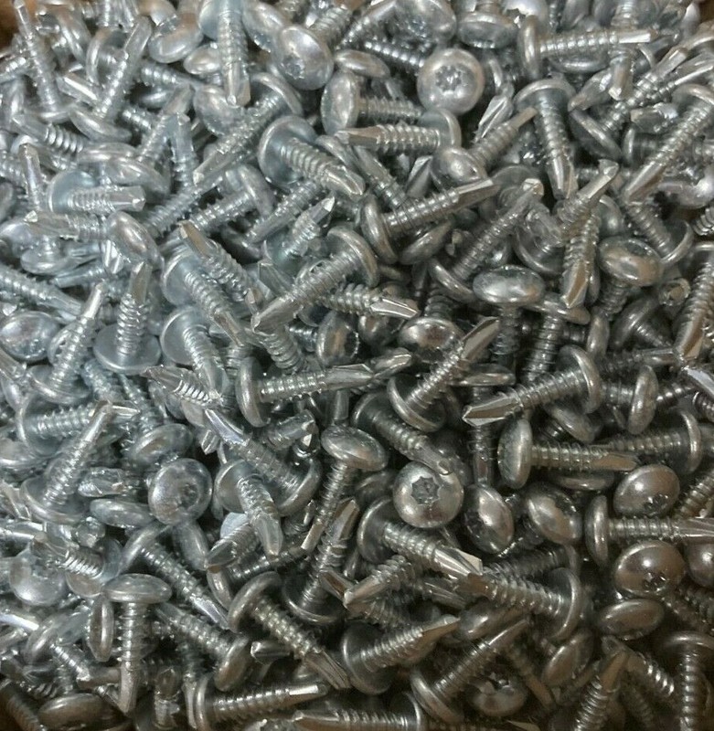 1000 Zinc Screws 10x 1″ Enclosed Skin Sheet Metal Panel Trim Self Tap Truss Head