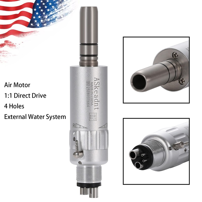 ASkeadnt Dental Low Speed Air Motor Handpiece E-type 4 Hole Midwest External gallery