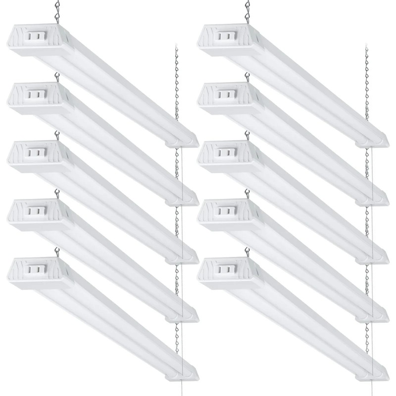 10 Pack Linkable LED Shop Light with Deep Reflector, 40W 5000K Daylight