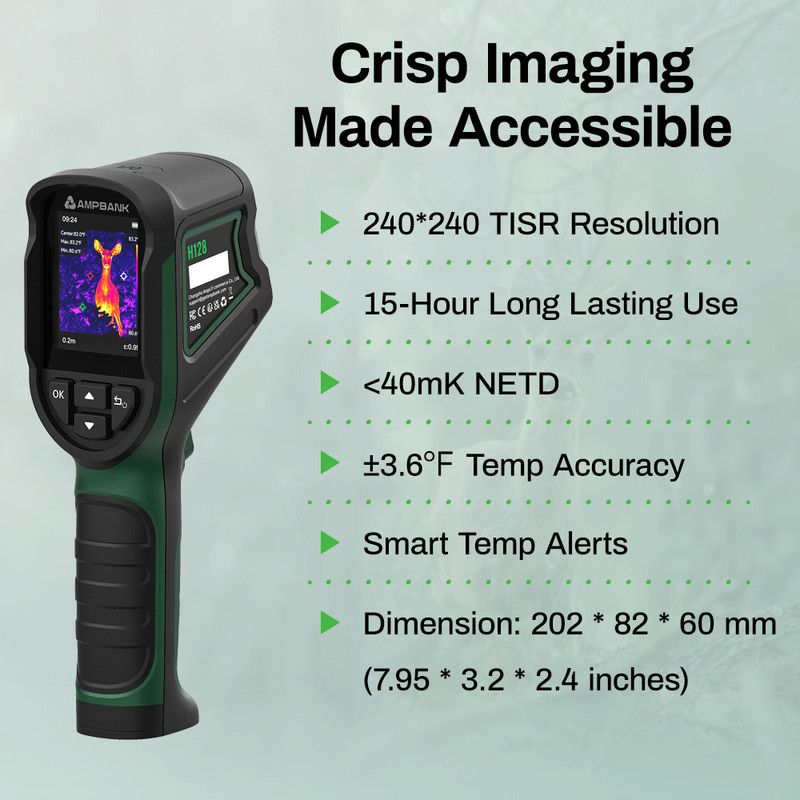 AMPBANK H128 Handheld Thermal Imaging Camera, 240 x 240 TISR Resolution gallery