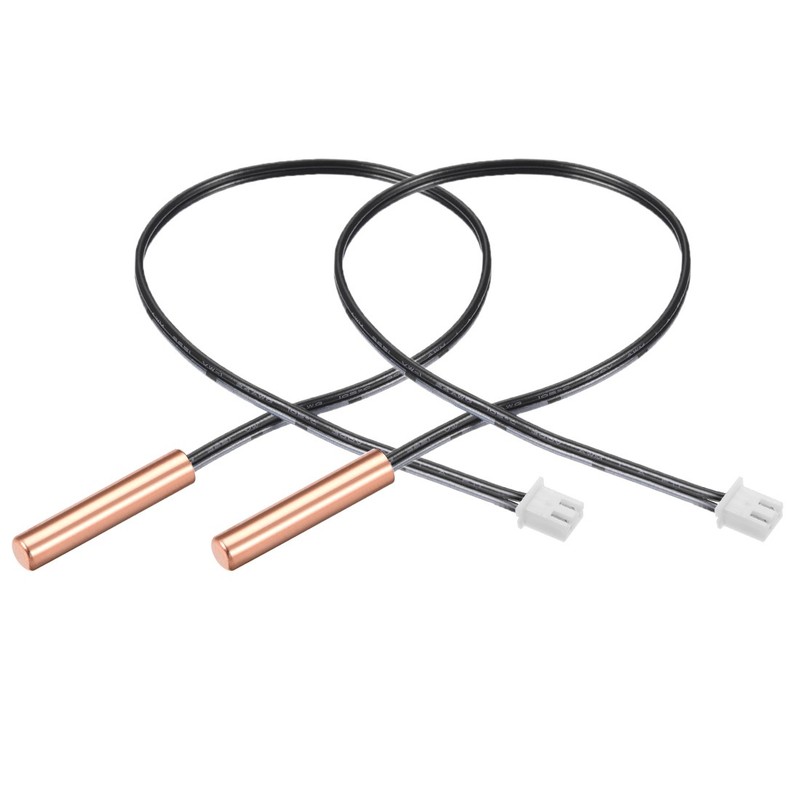 2 Pcs 10K NTC Thermistor Probe 15.7 Inch Copper Temp Sensor for Air Conditioner