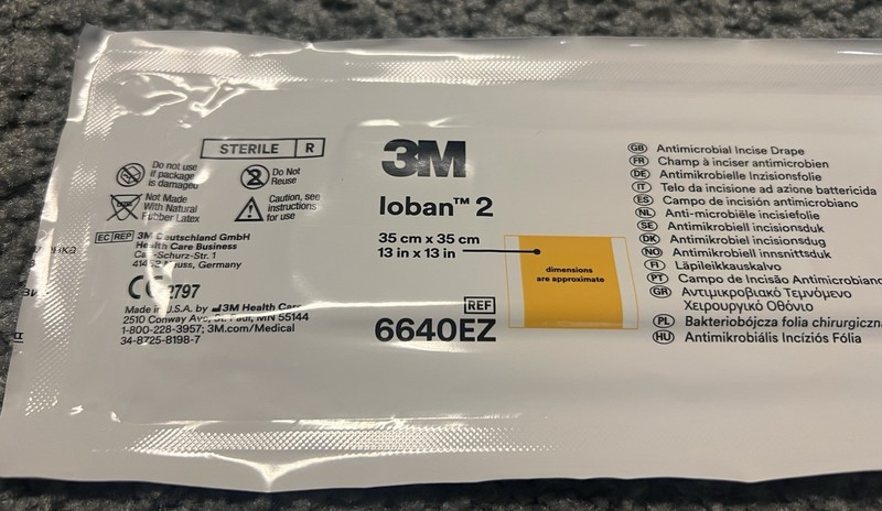 3M 6640EZ Loban 2 Antimicrobial Incise Drape 13″ x 13″ Exp 2028 1 unit Free Ship