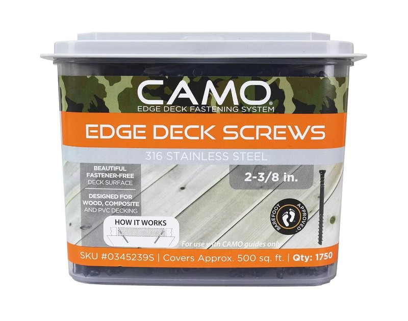 CAMO Edge Deck Screws 2-3/8″ Stainless Steel (1750 pack) 316 Stainless Steel